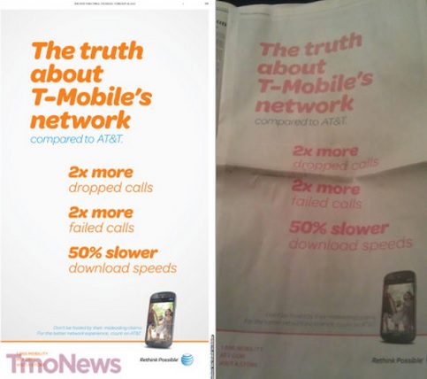 AT&T print ad takes an aim at T-Mobile