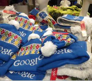 Hats & scarves at the Google Store in Mountain View, CA