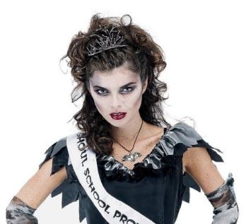 The Paper Magic Women's Zombie Prom Queen-3 Costume is available at Amazon