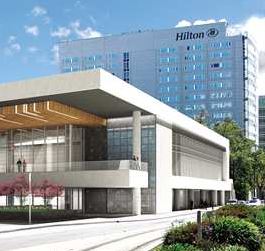 The Hilton San Jose adjoins the San Jose Convention Center