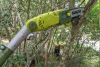 The Sun Joe SWJ803E can be adjusted so that the saw is at an angle to the pole
