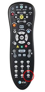Uverse remote - an easier way to turn cc on/off is indicated by the red circle